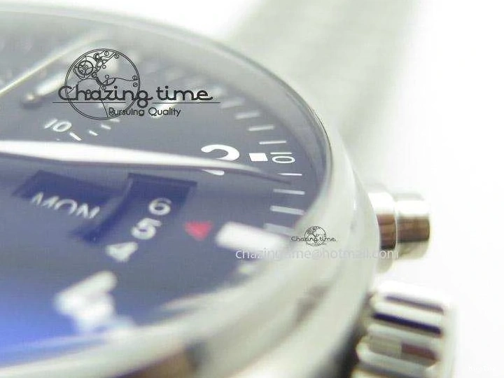 MIROTIME 0122 Minimalist Pilot Chrono 3777 43mm ZF 1:1 Best Edition Black Dial On SS Bracelet A 7364